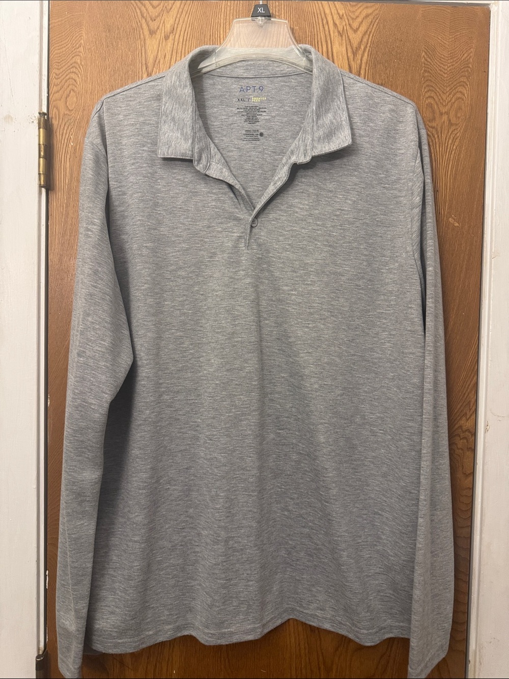 Apt. 9 Light Gray Long-Sleeve Polo